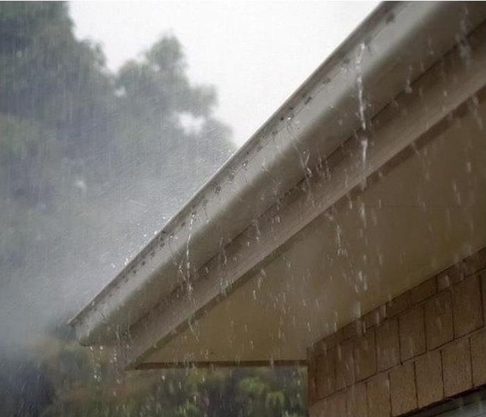 Clogged gutters can cause water damage after a storm